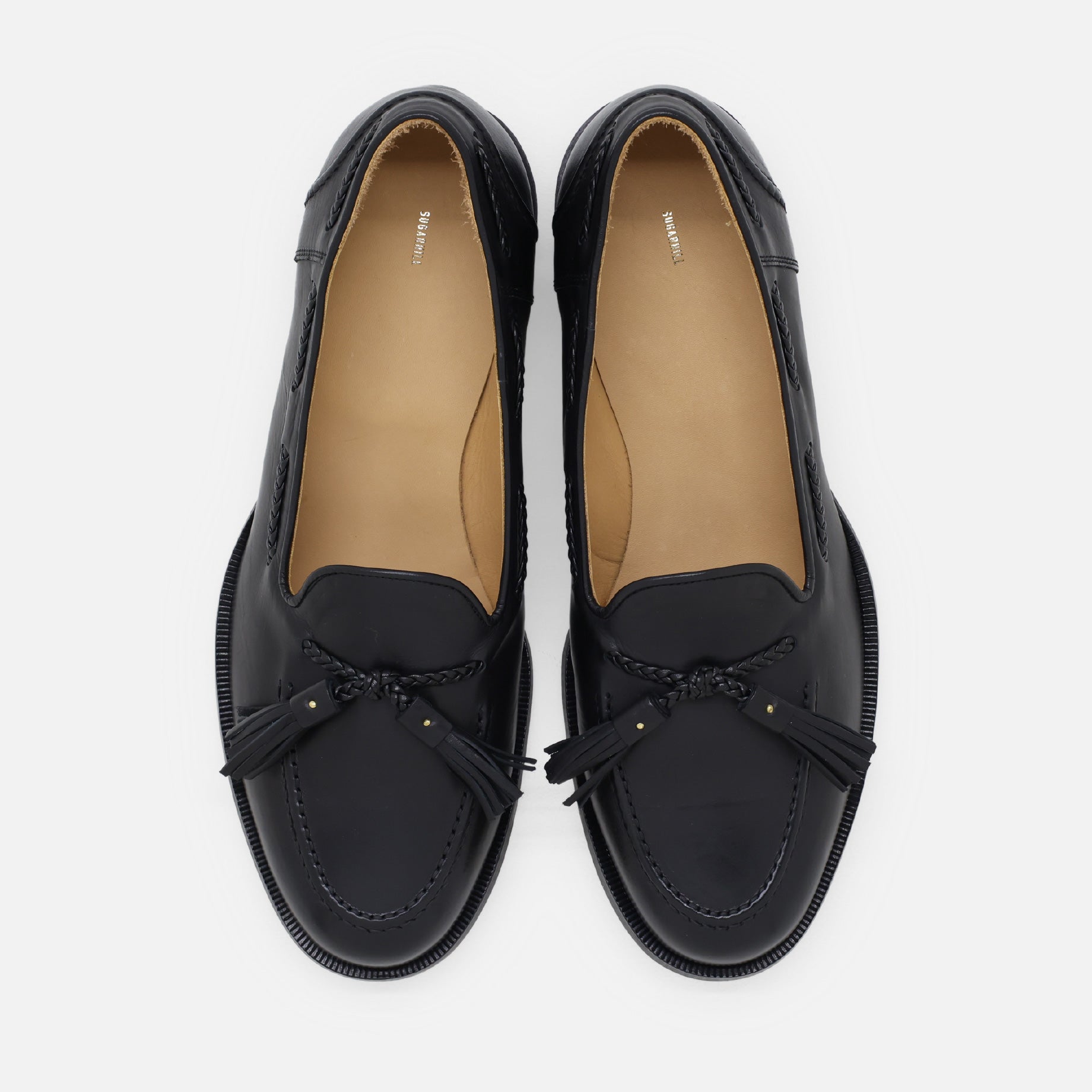 LEATHER RACE LOAFER SHOES（BLACK）
