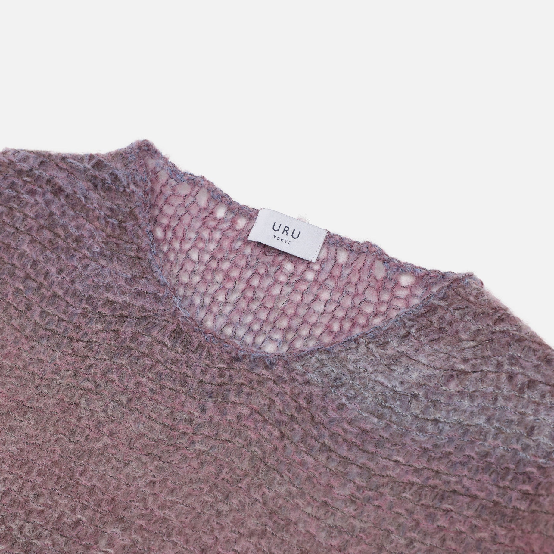 CREW NECK KNIT（GRAY × PINK）