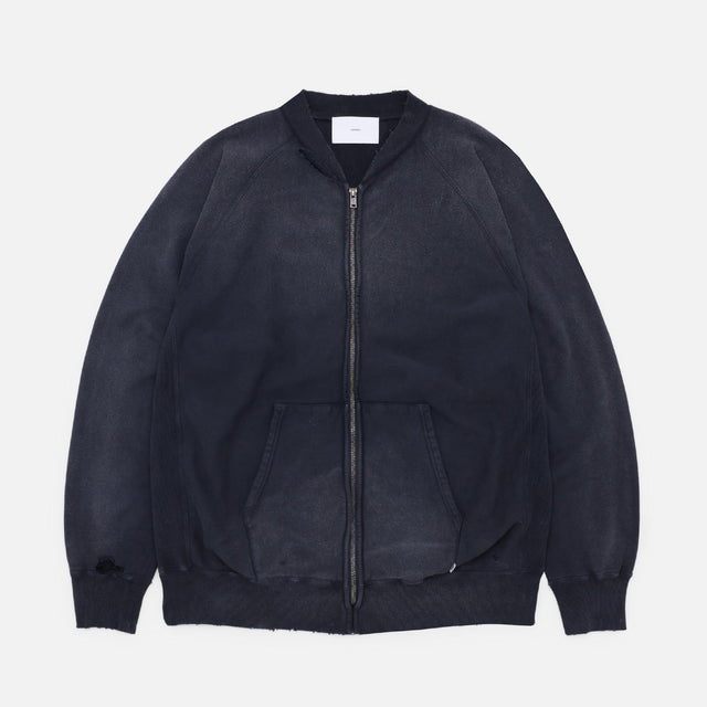 AGED ZIP-UP SWEAT SHIRT（ASH BLACK）