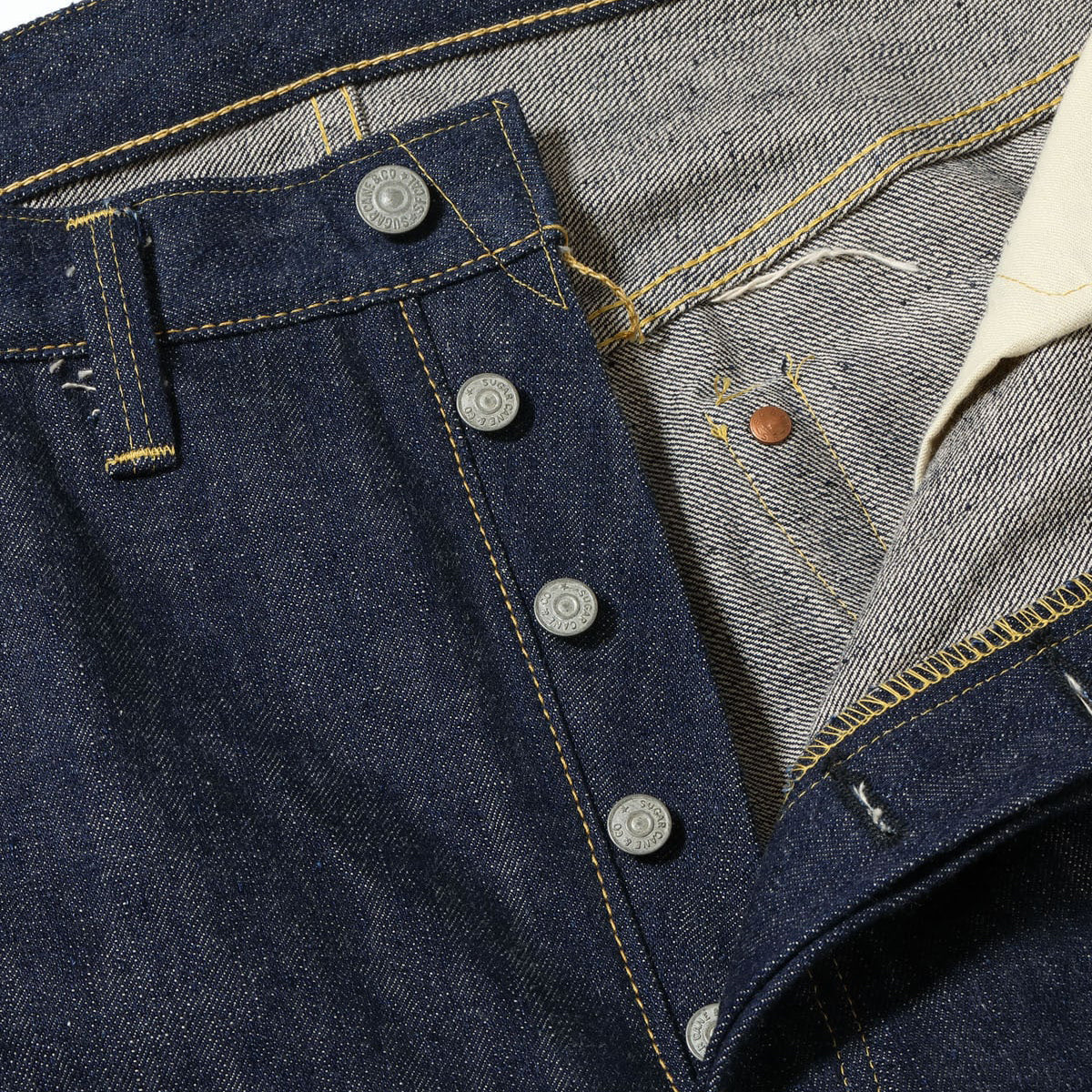 SUPER “DENIM” COLLECTIBLES #01 14OZ. BLUE DENIM WAIST OVERALLS “S1945” MODEL （420NVY NON WASH）