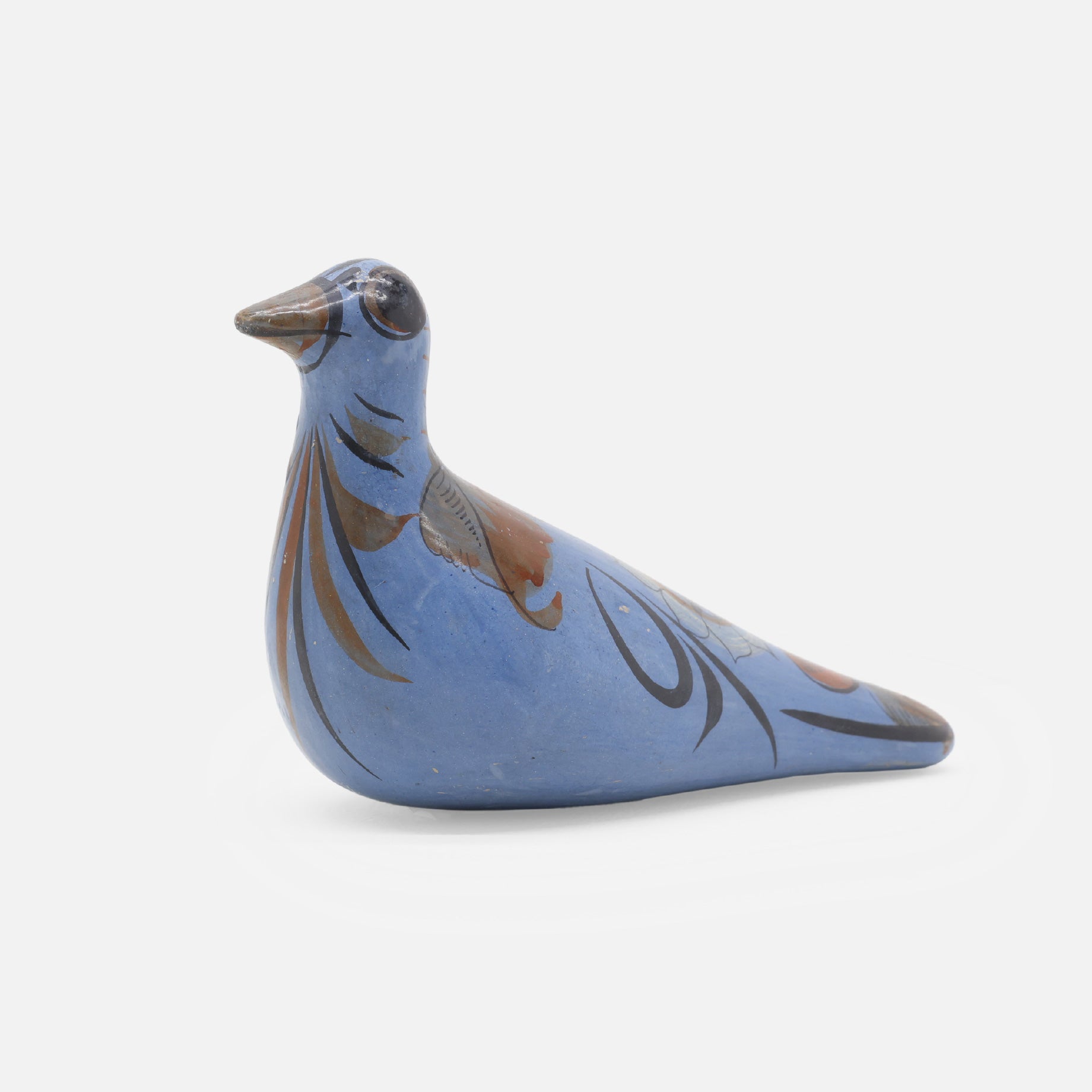 VINTAGE FOLK ART POTTERY BIRD（BLUE）
