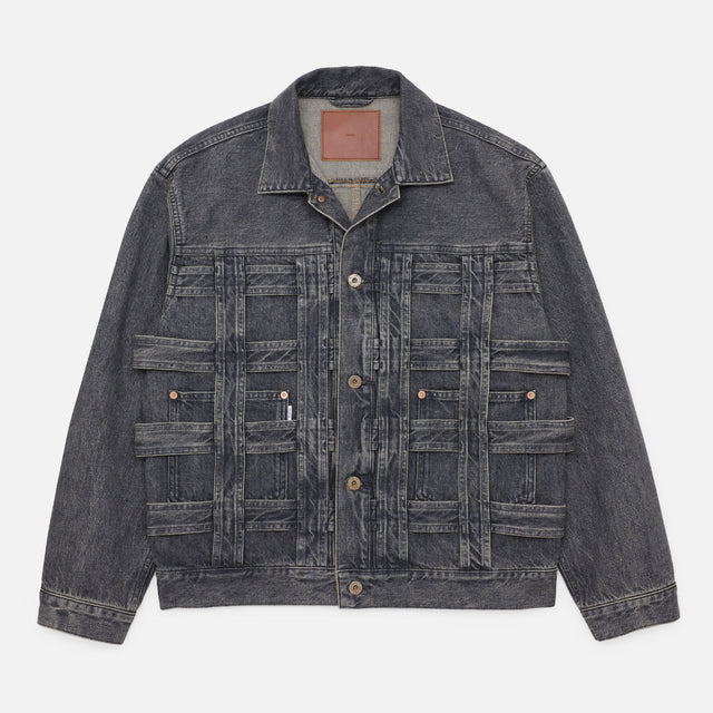 CAGED DENIM JACKET（BLACK）