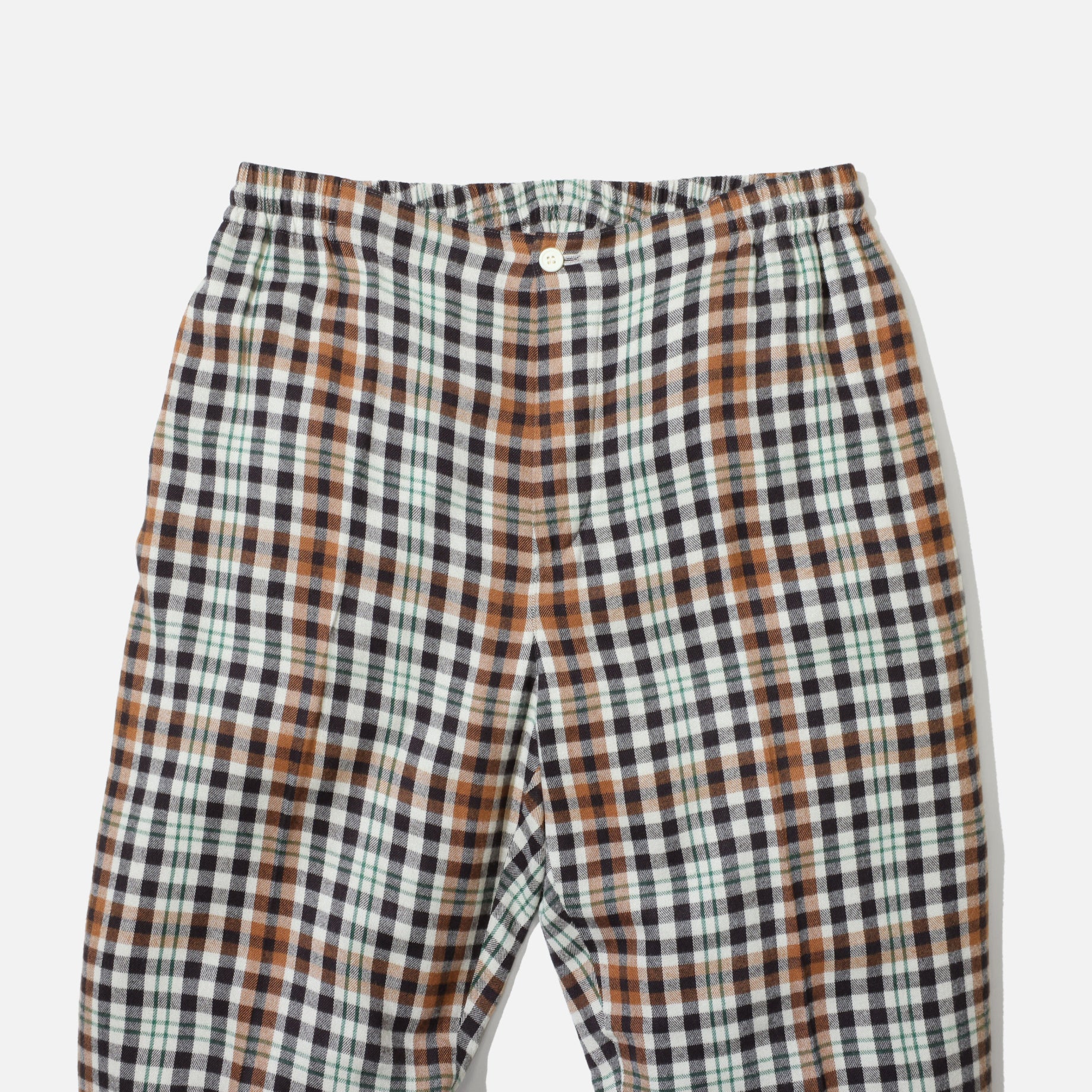 RAYON CHECK PANTS（BEIGE × BROWN）