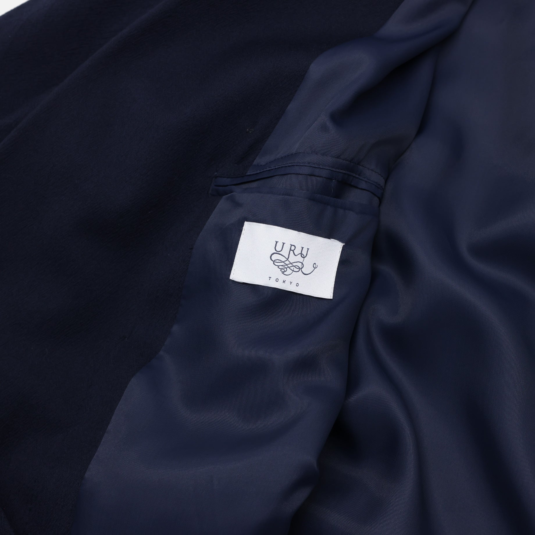 WOOL RAYON SILK - DOUBLE BREASTED JACKET （NAVY）