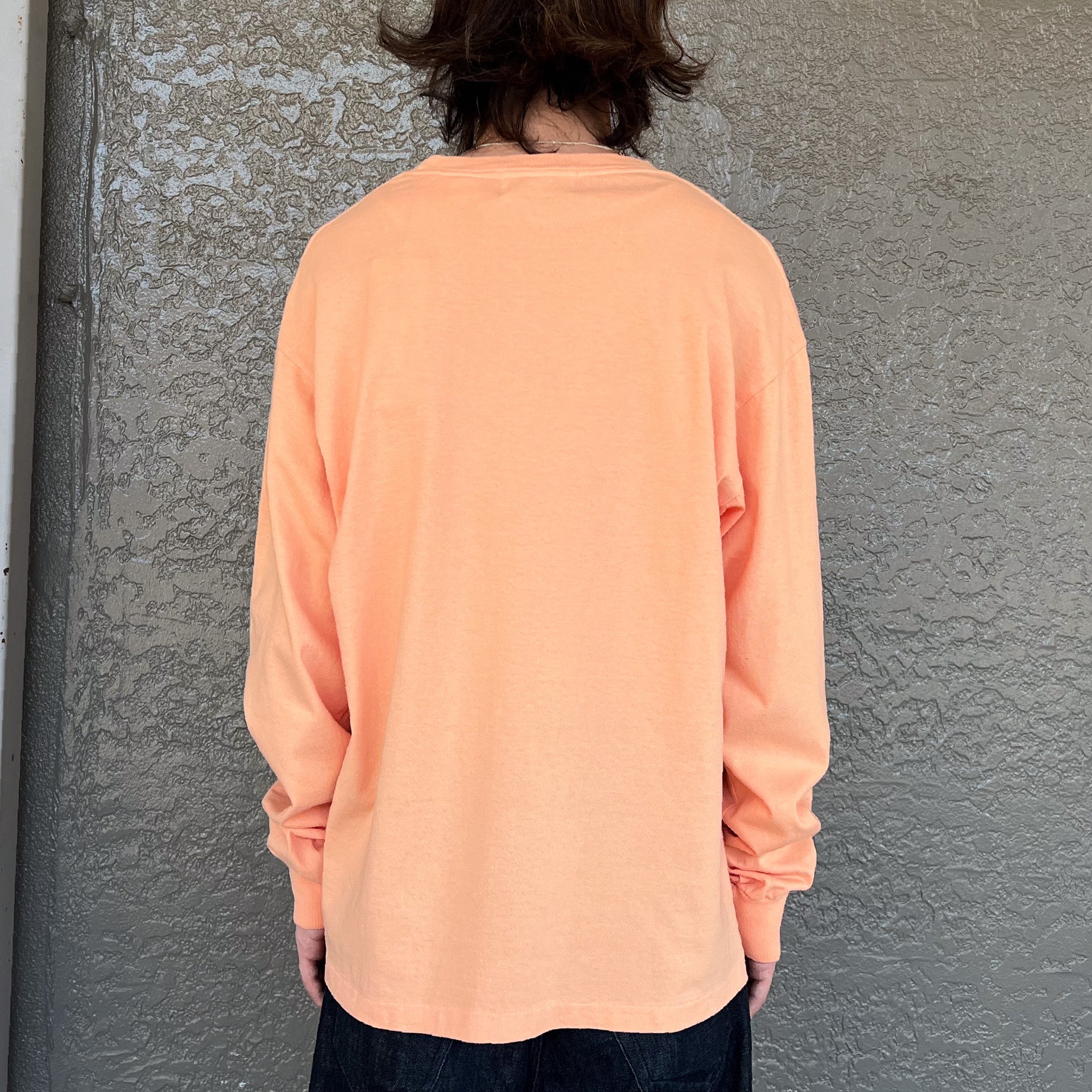 MICKEY PRINT LONG SLEEVE TEE（PALE ORANGE）