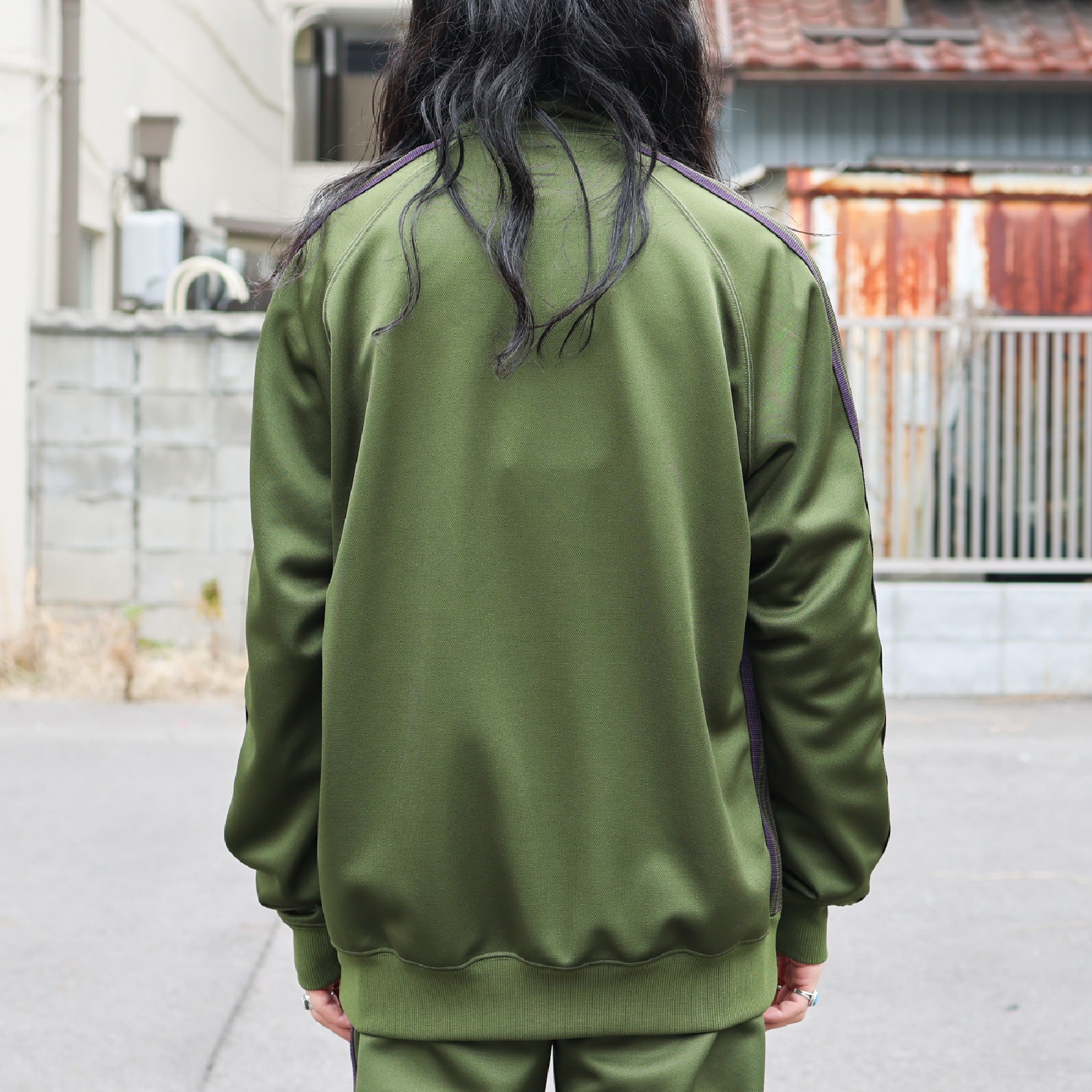 TRACK JACKET - POLY SMOOTH （OLIVE）