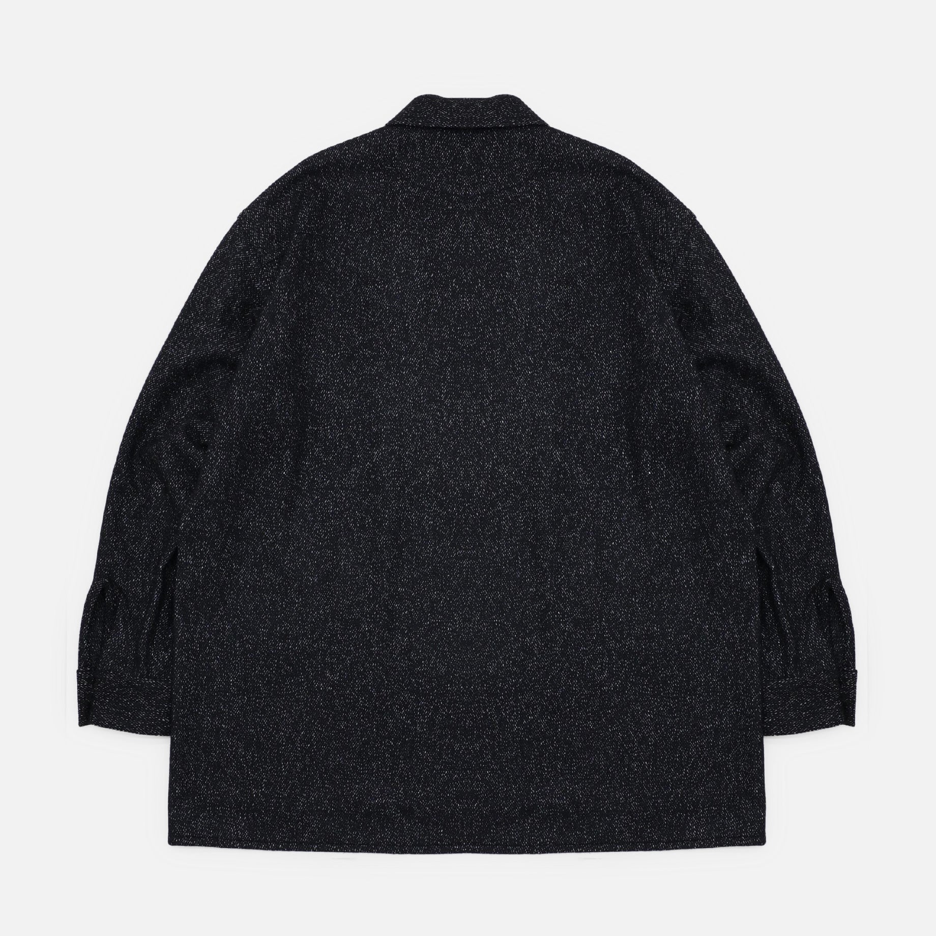 WOOL SILK - HALF ZIP L/S SHIRTS（BLACK）