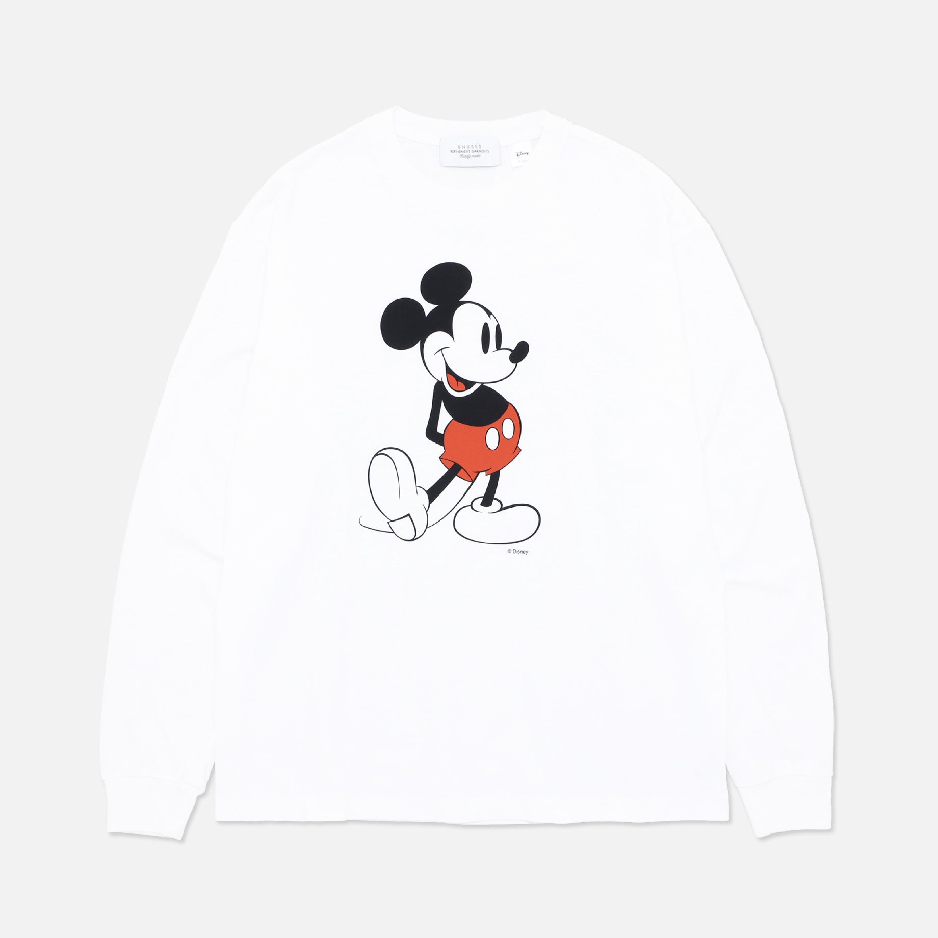 MICKEY PRINT LONG SLEEVE TEE（WHITE）