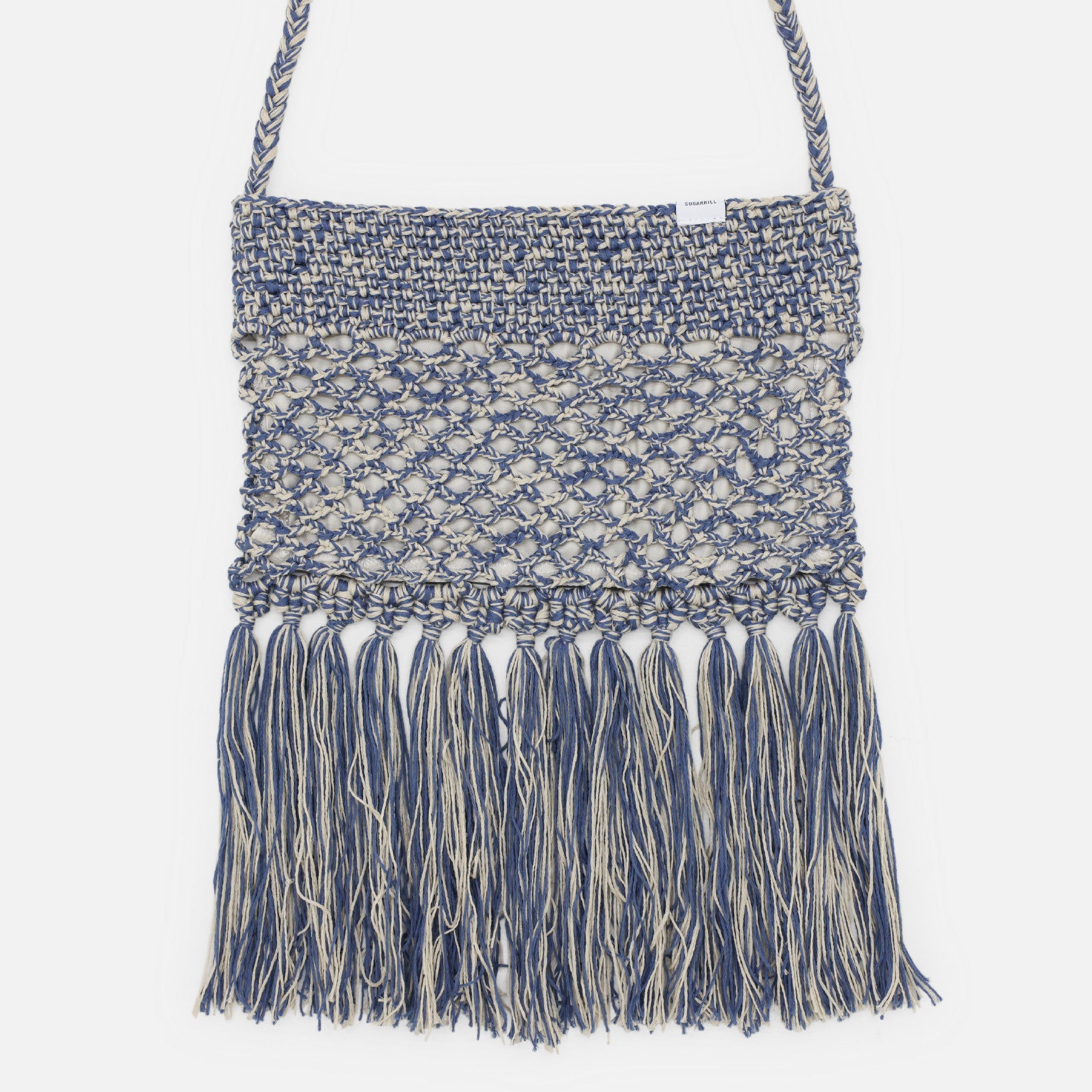 COTTON KNIT BAG SMALL（NAVY＆BEIGE）