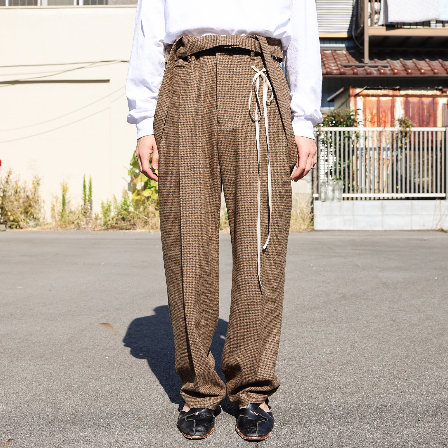 SUSPENDER SLACKS（BROWN CHECK） – UNEVEN HUB STORE｜想像を超える