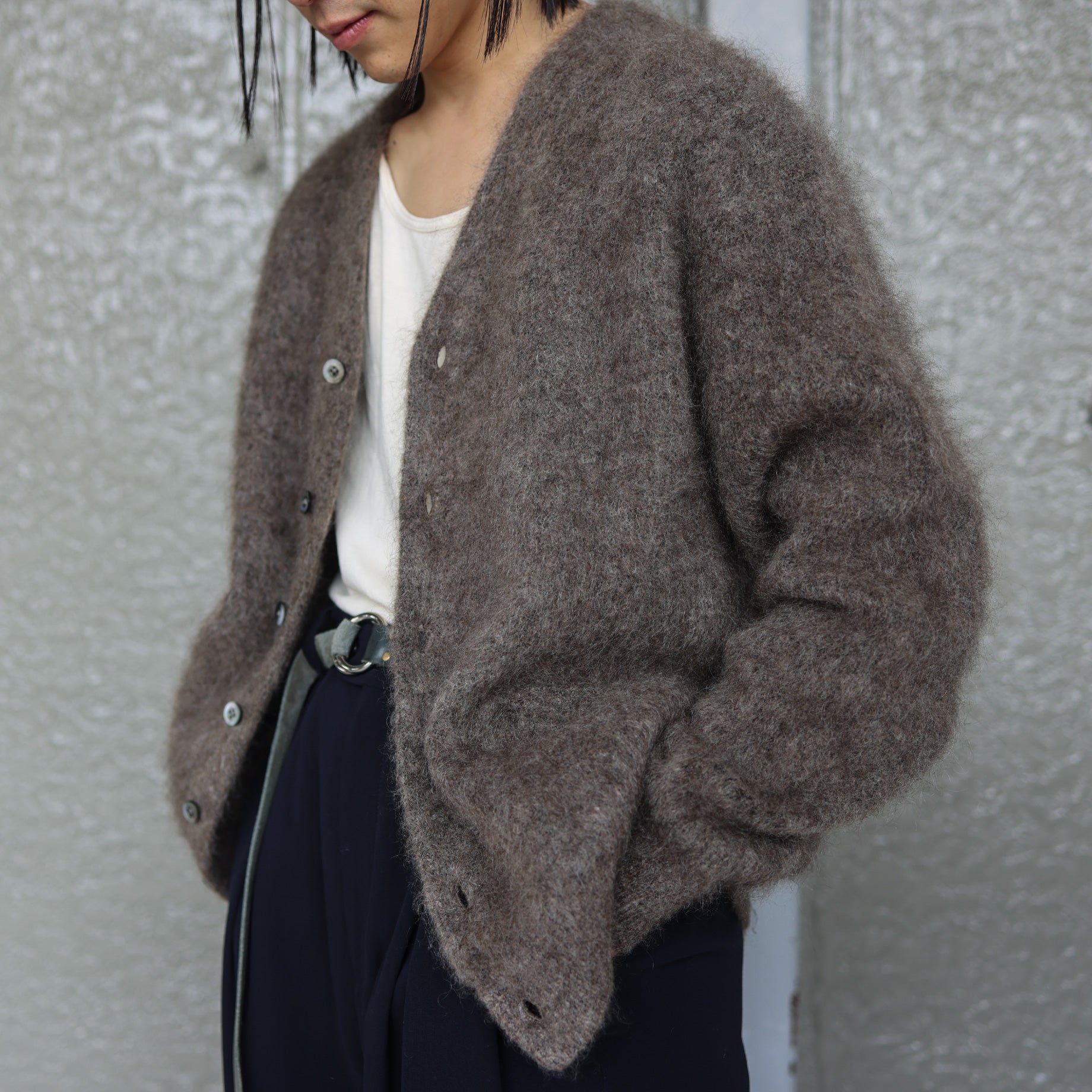 MOHAIR V/N CARDIGAN (BROWN)