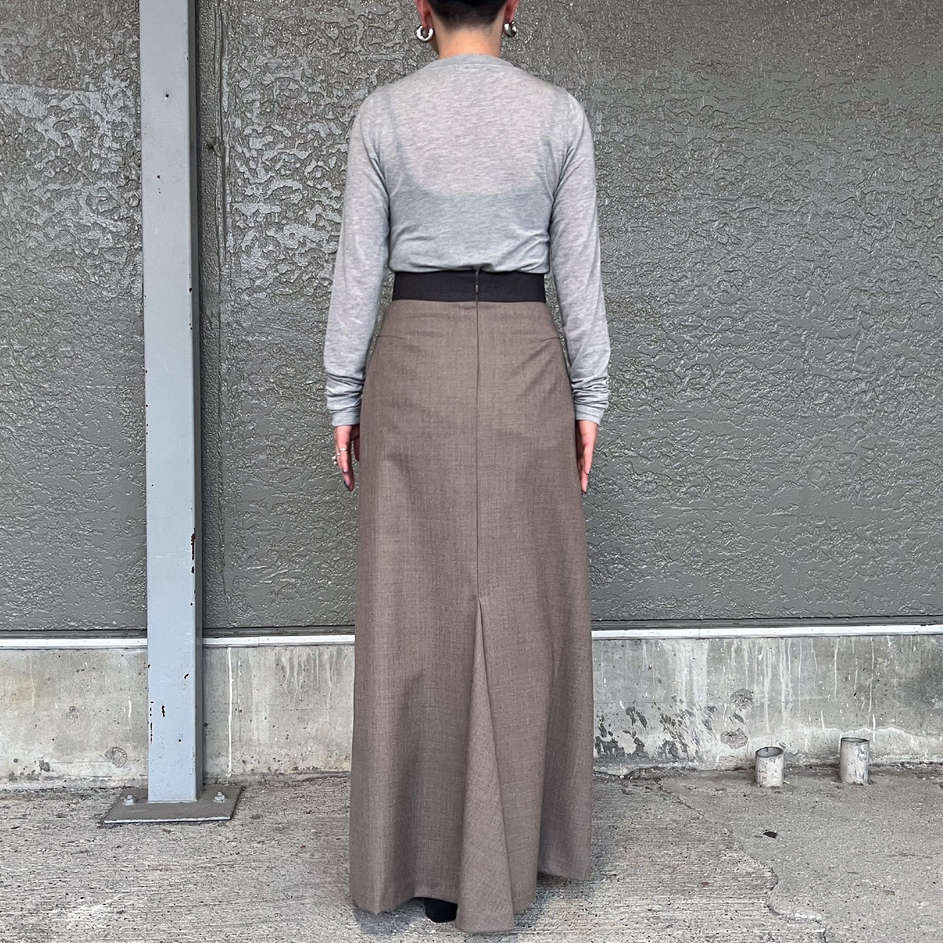 WOOl SAXONY STRIGHT SKIRT（BEIGE）