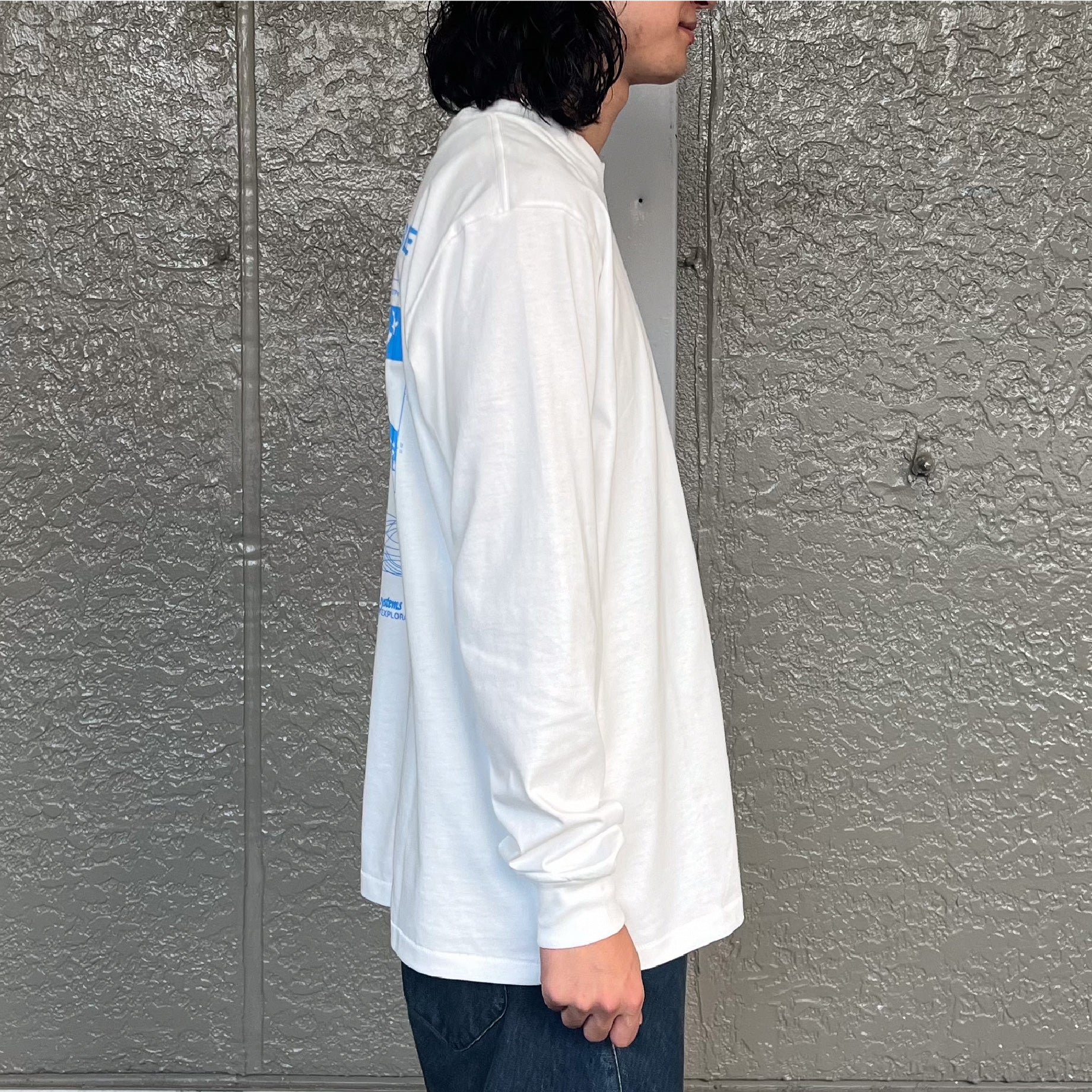 OCEAN MAPPING LONG SLEEVE TEE（WHITE）