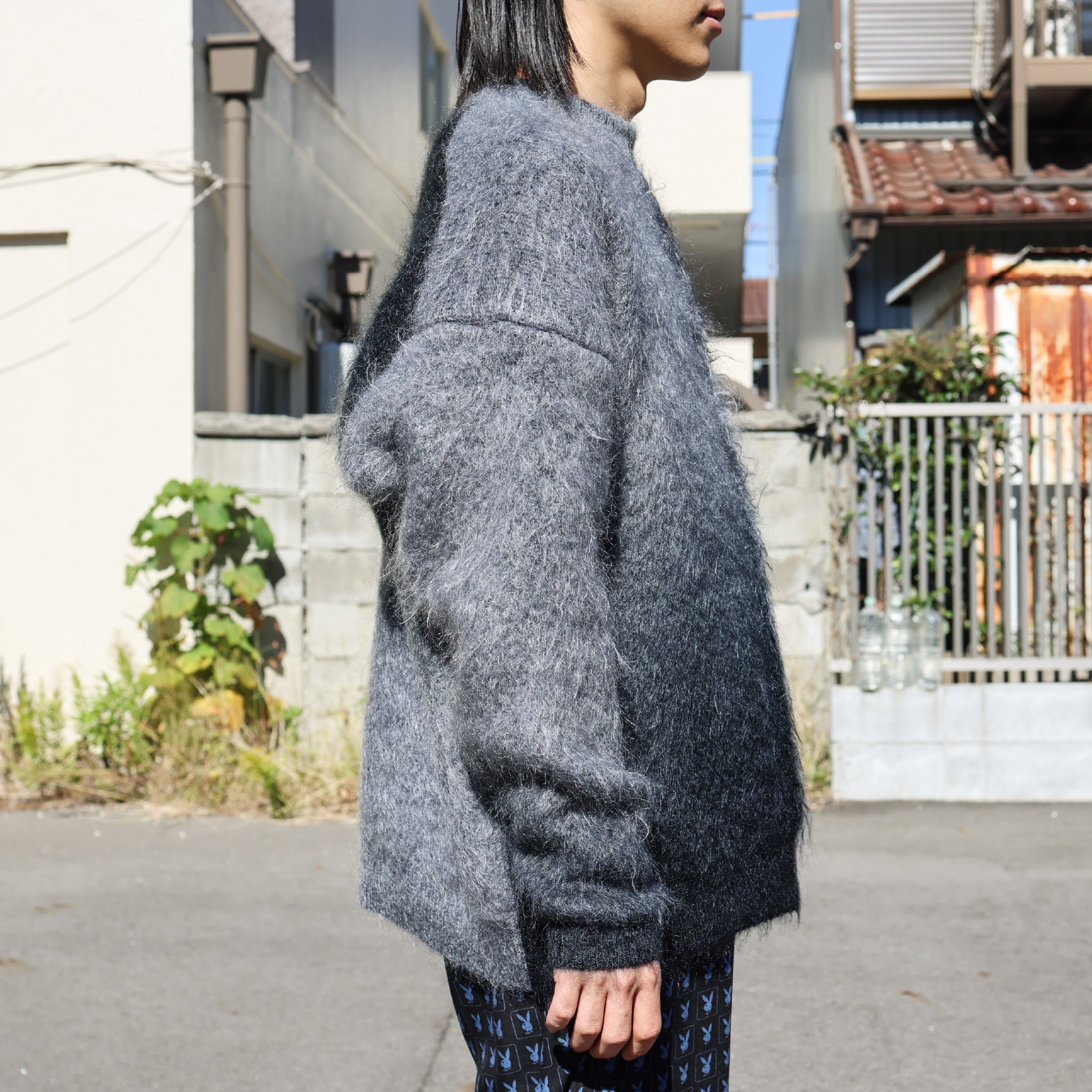GRADATION MOHAIR PULLOVER　(BLACK)