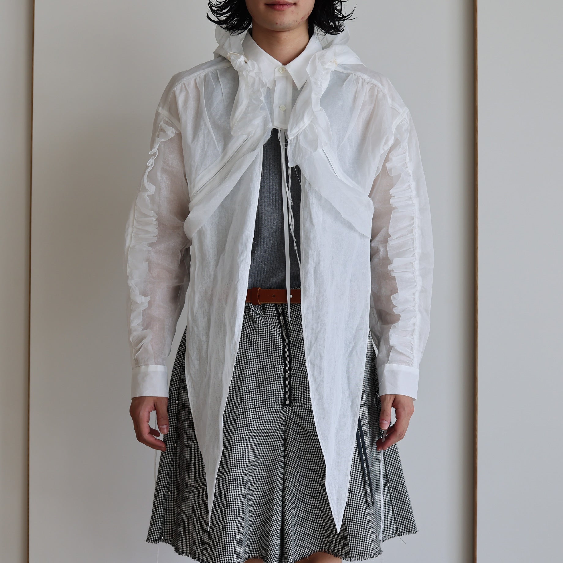 ORGANDY SHORT SHIRTS（WHITE）