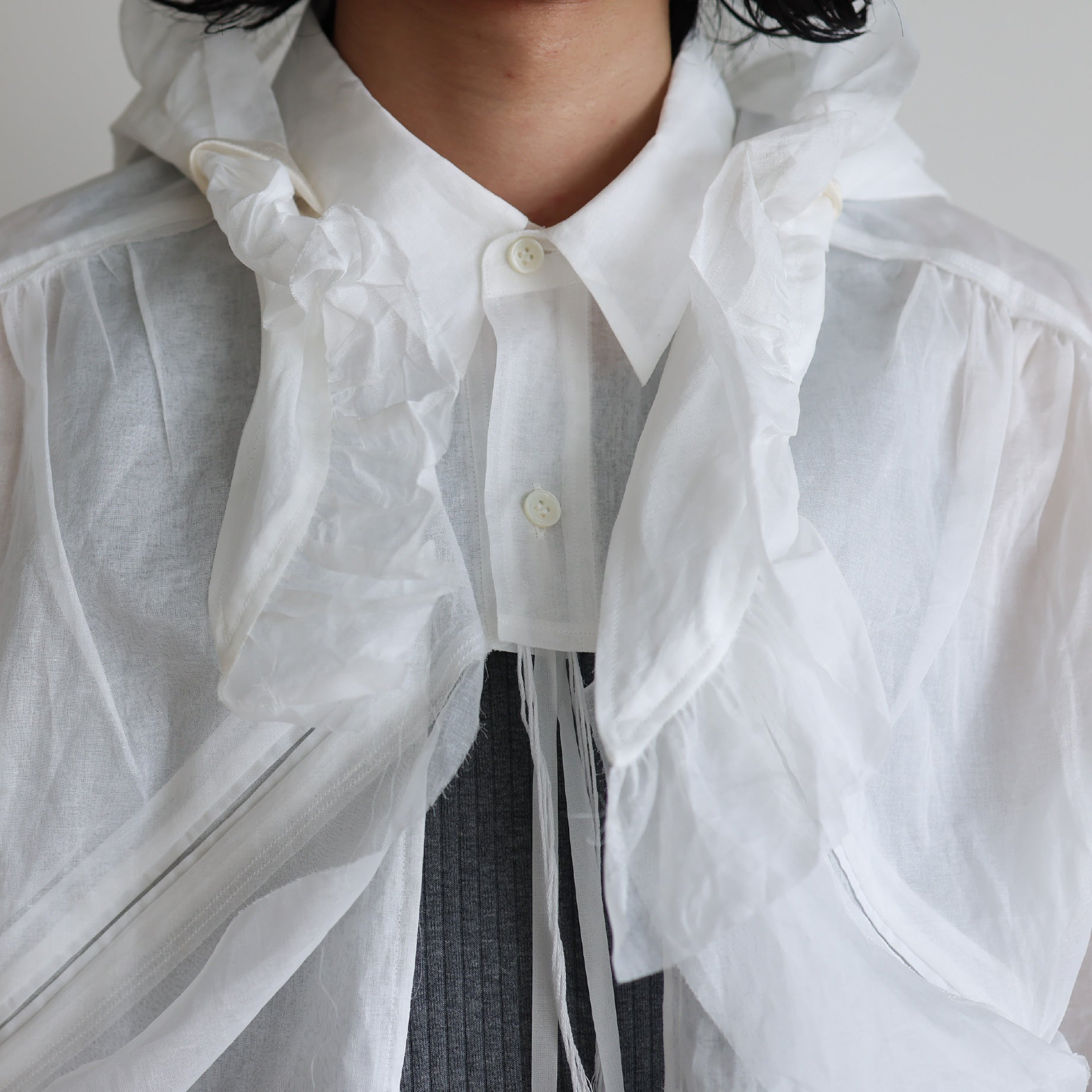 ORGANDY SHORT SHIRTS（WHITE）