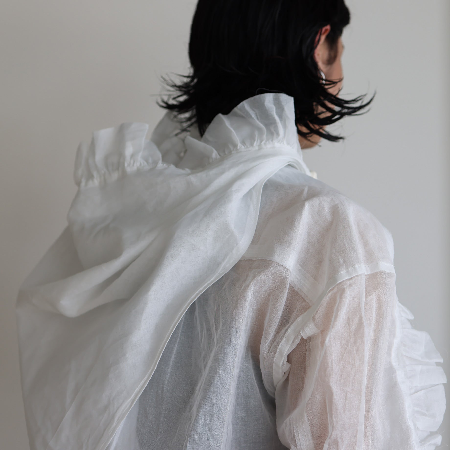 ORGANDY SHORT SHIRTS（WHITE）