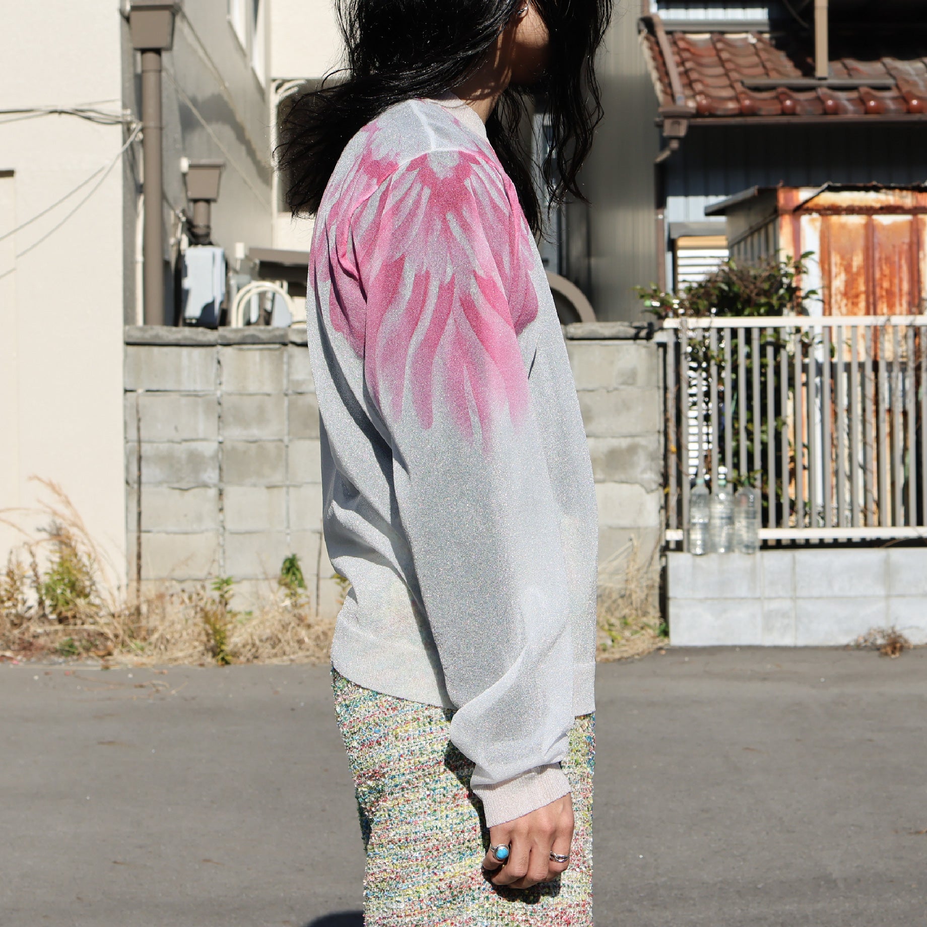CLEAR ANGEL WING SWEATER（CLEAR WHITE）