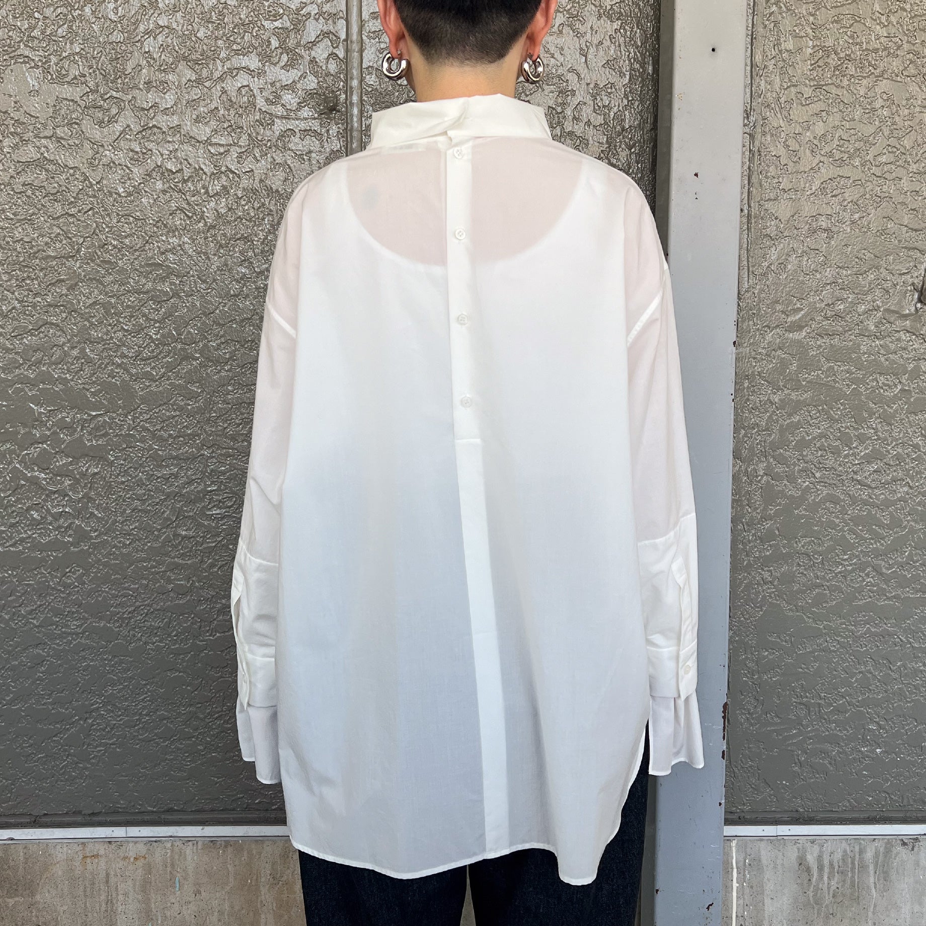 STAND COLLAR SHIRT（WHITE）