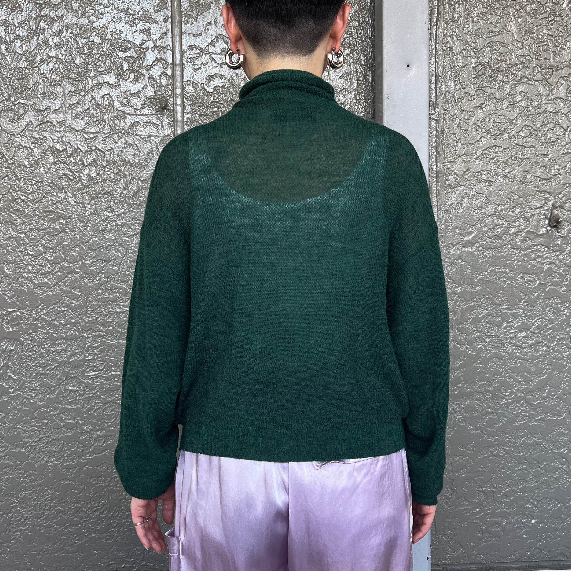 HAND EMBROIDERY MOHAIR NYLON CARDIGAN （GREEN）