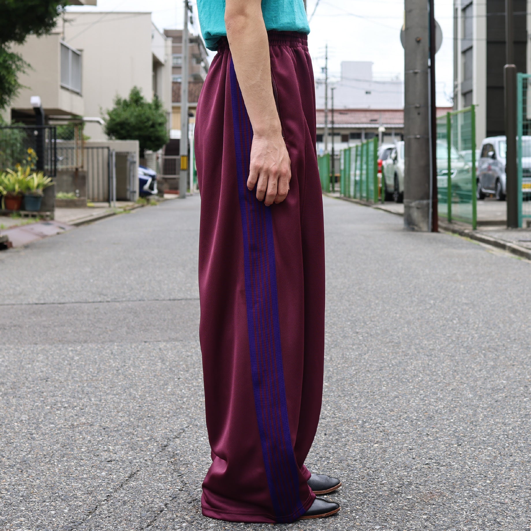 H.D. TRACK PANT - POLY SMOOTH（WINE）