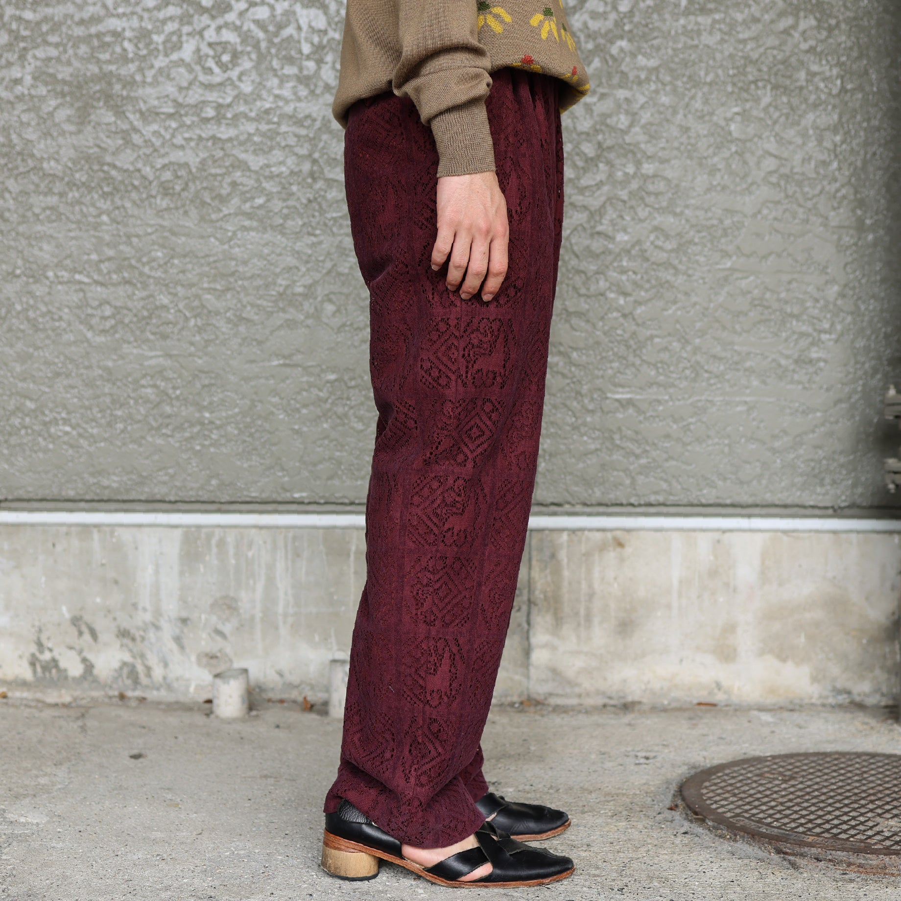 VELVET LACE SLACKS(DARK PURPLE) UNEVEN HUB STORE|想像を超える、人とモノのハブ体験