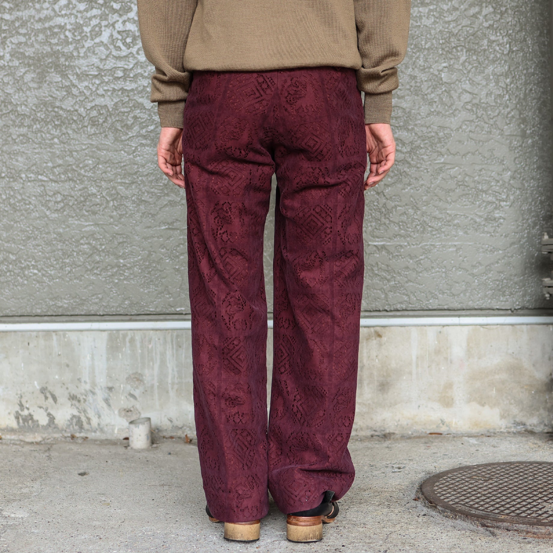VELVET LACE SLACKS(DARK PURPLE) UNEVEN HUB STORE|想像を超える、人とモノのハブ体験