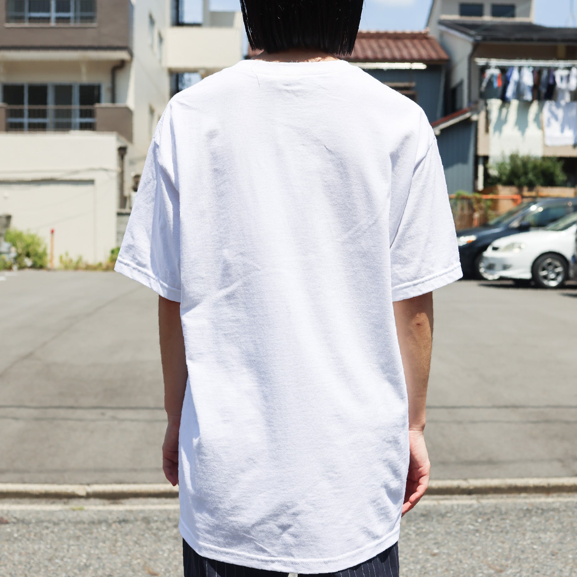 EMBROIDERY S/S TEE（WHITE×PINK）