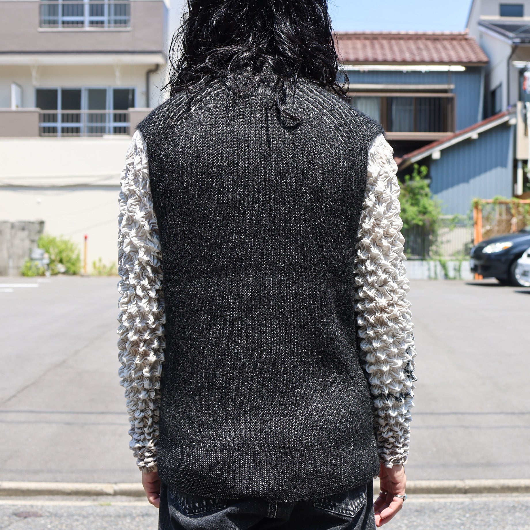 DRIVERS KNIT VEST（BLACK&IVORY） – UNEVEN HUB STORE｜想像を超える