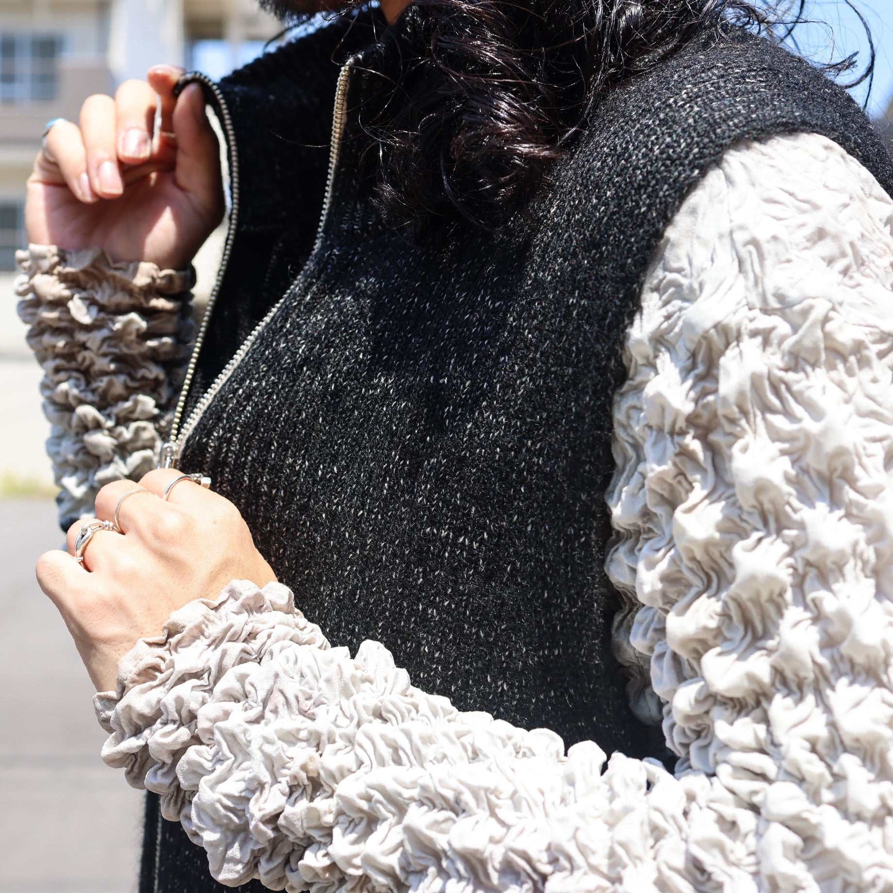 DRIVERS KNIT VEST（BLACK&IVORY） – UNEVEN HUB STORE｜想像を超える