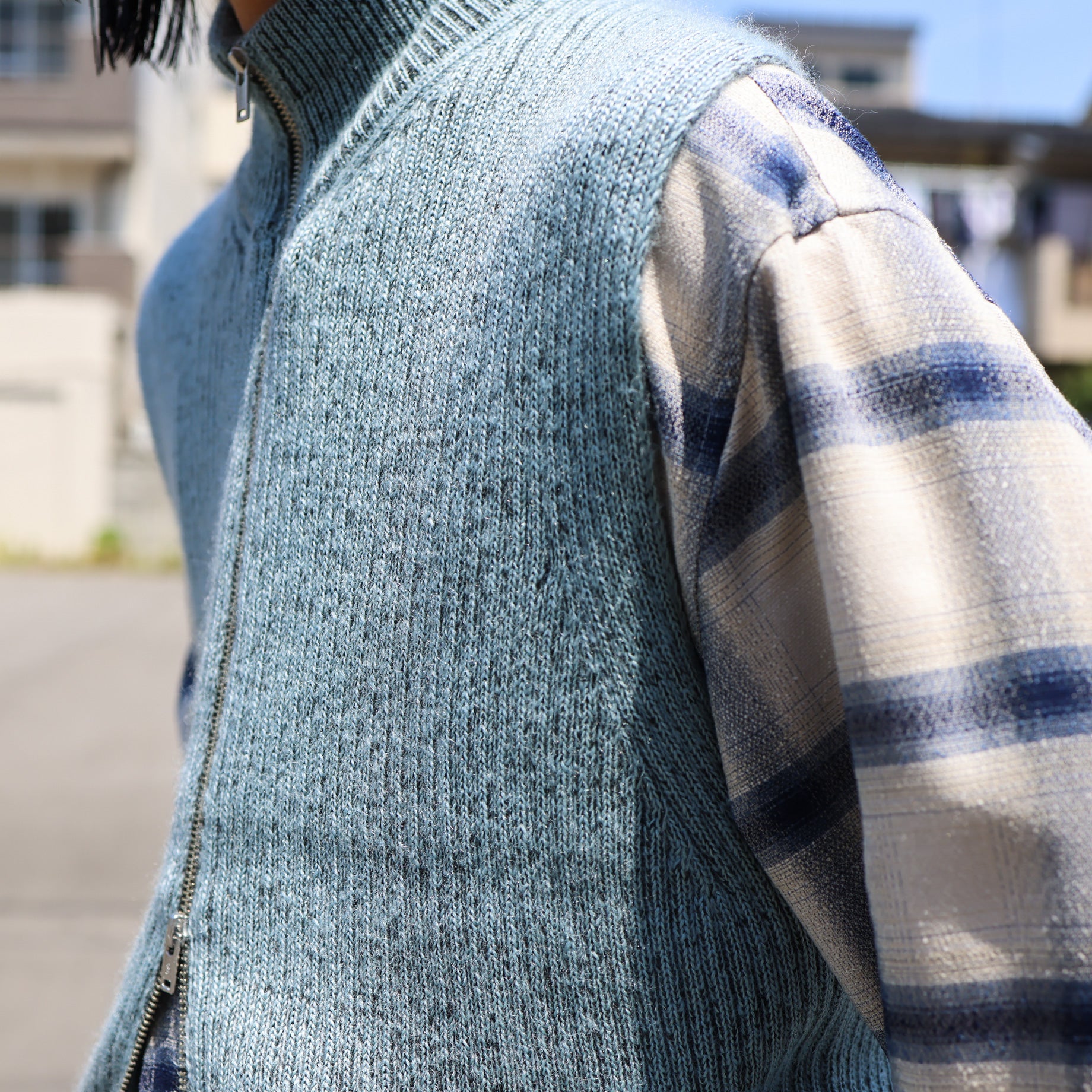 DRIVERS KNIT VEST（BLUE&BROWN） – UNEVEN HUB STORE｜想像を超える