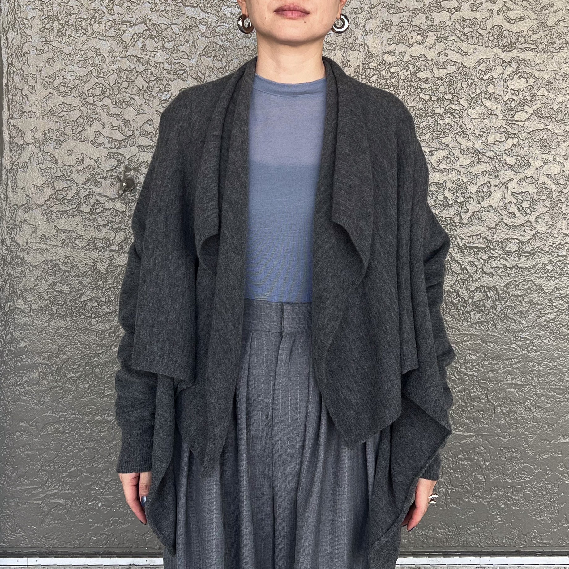 KNOT CARDIGAN - BOILED KNIT（H.GREY）