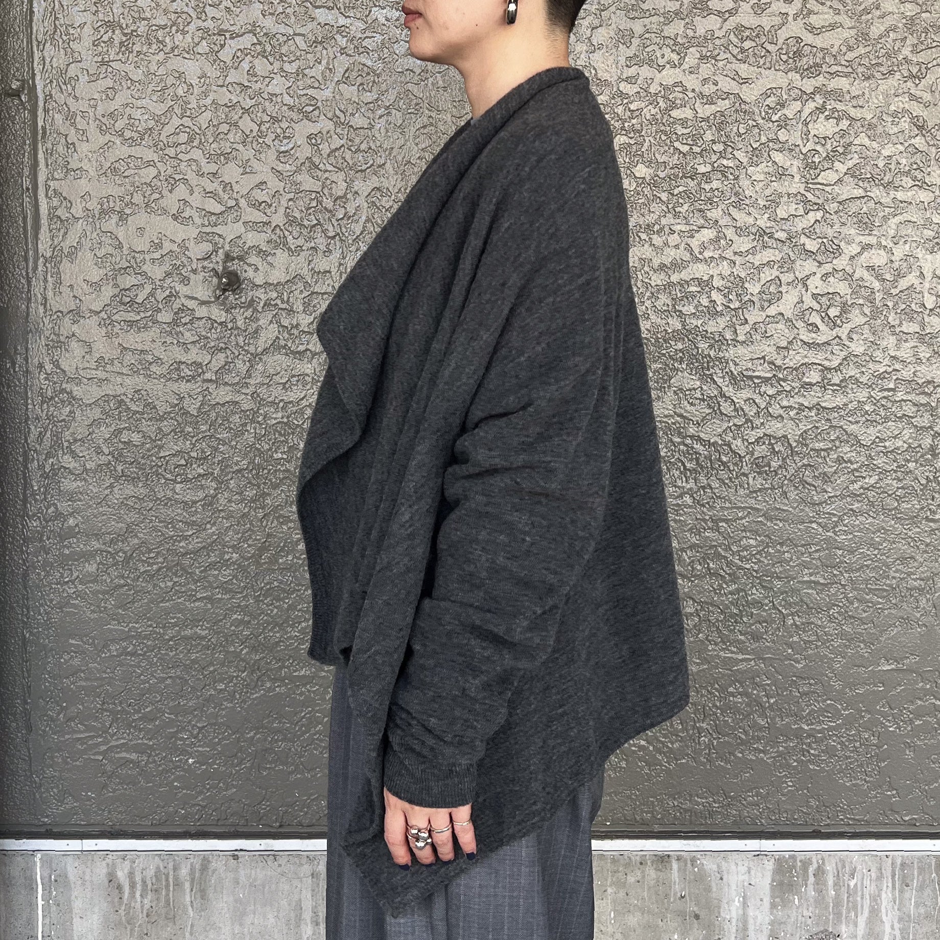 KNOT CARDIGAN - BOILED KNIT（H.GREY）