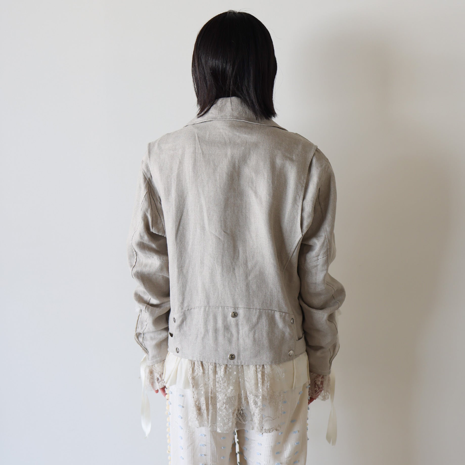 LINEN RIDERS JACKET（IVORY）