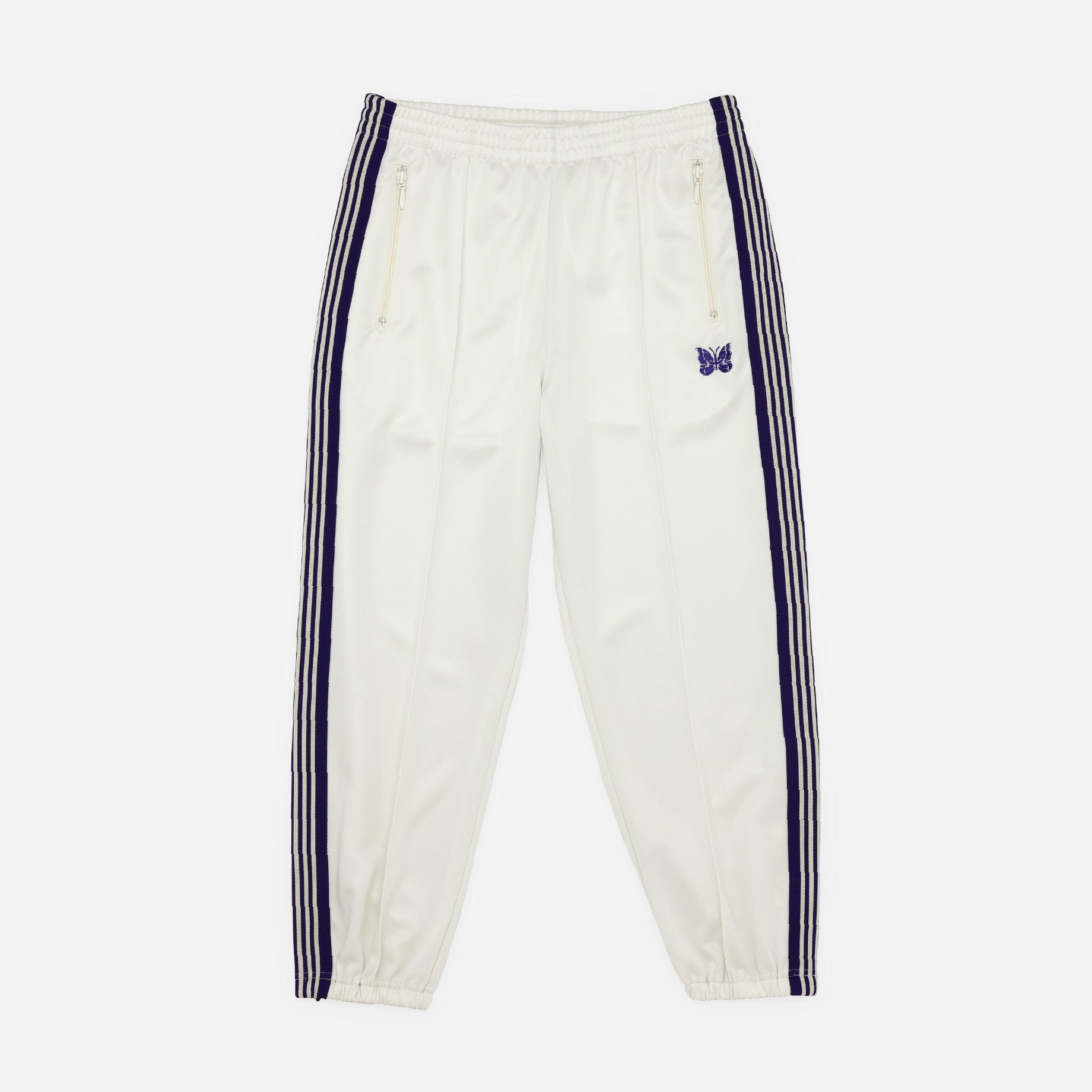 ZIPPED TRACK PANT - POLY SMOOTH（ICE WHITE）